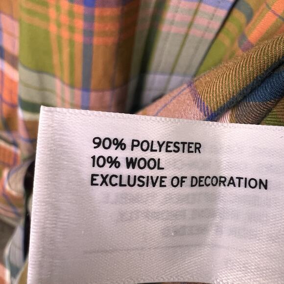 Duluth Wool Blend Plaid Short Sleeve Shirt Dress Side Pocket Sz XL Boho Casual - Picture 8 of 11